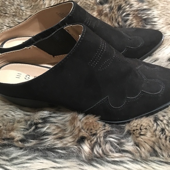 Esprit Diane Black Mules Rustic Slip On!!! - Picture 3 of 8